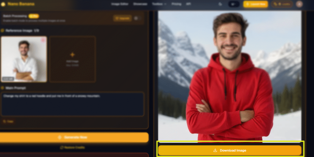 Nano Banana screenshot of the export/download menu highlighting the file format options