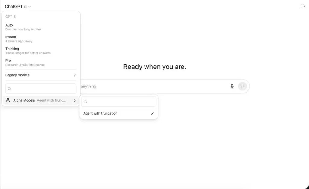 GPT‑Alpha Leak Chatgpt Interface