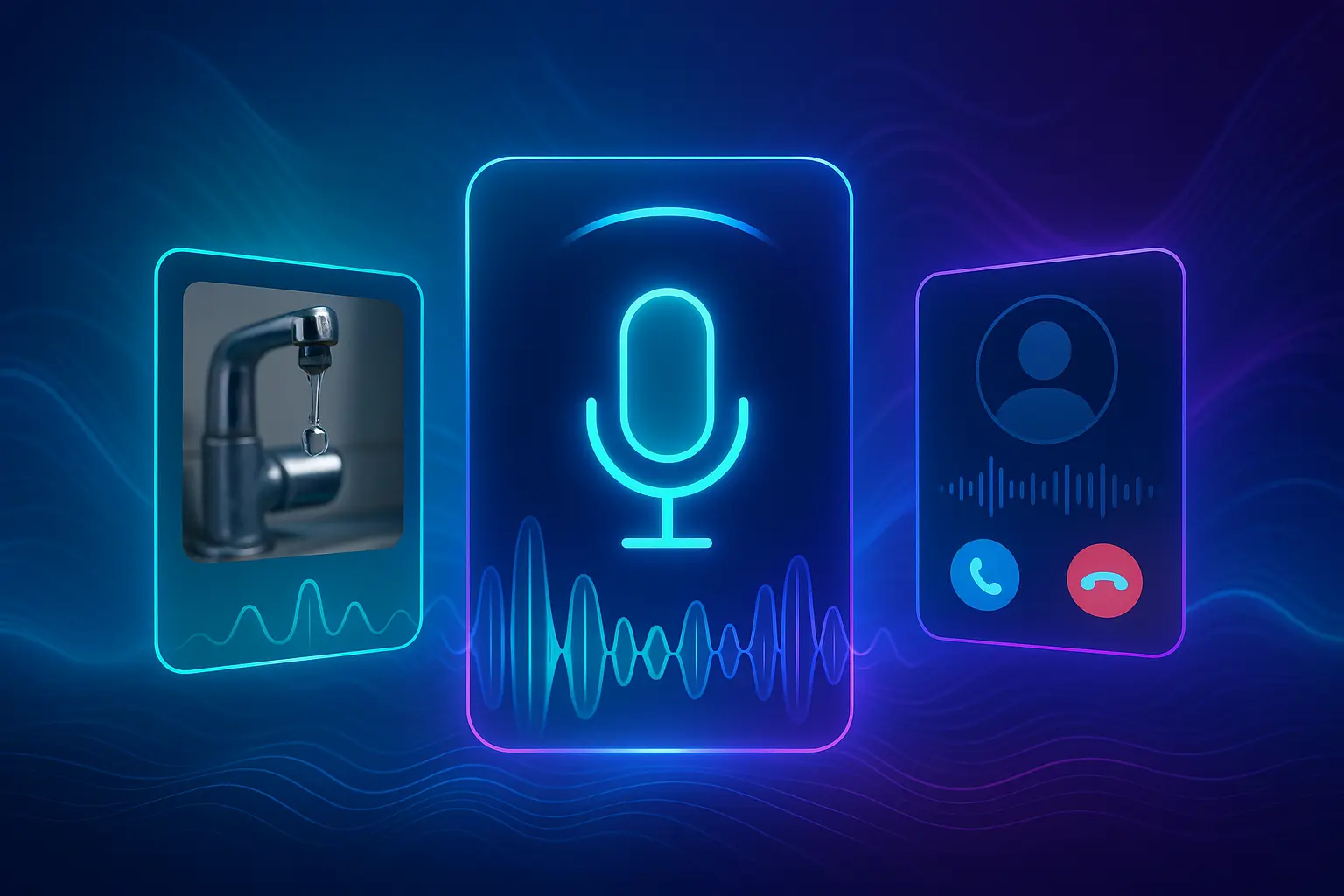 Illustration of gpt-realtime AI handling speech, images and phone calls in real time.