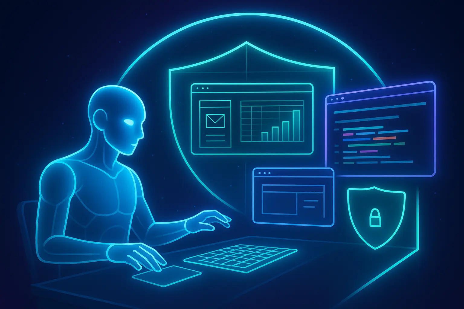 Bytebot sandbox AI agent controlling a virtual desktop with apps open