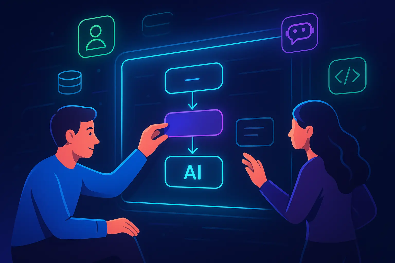Developers building agents with no-code AI tools on drag-and-drop dashboards
